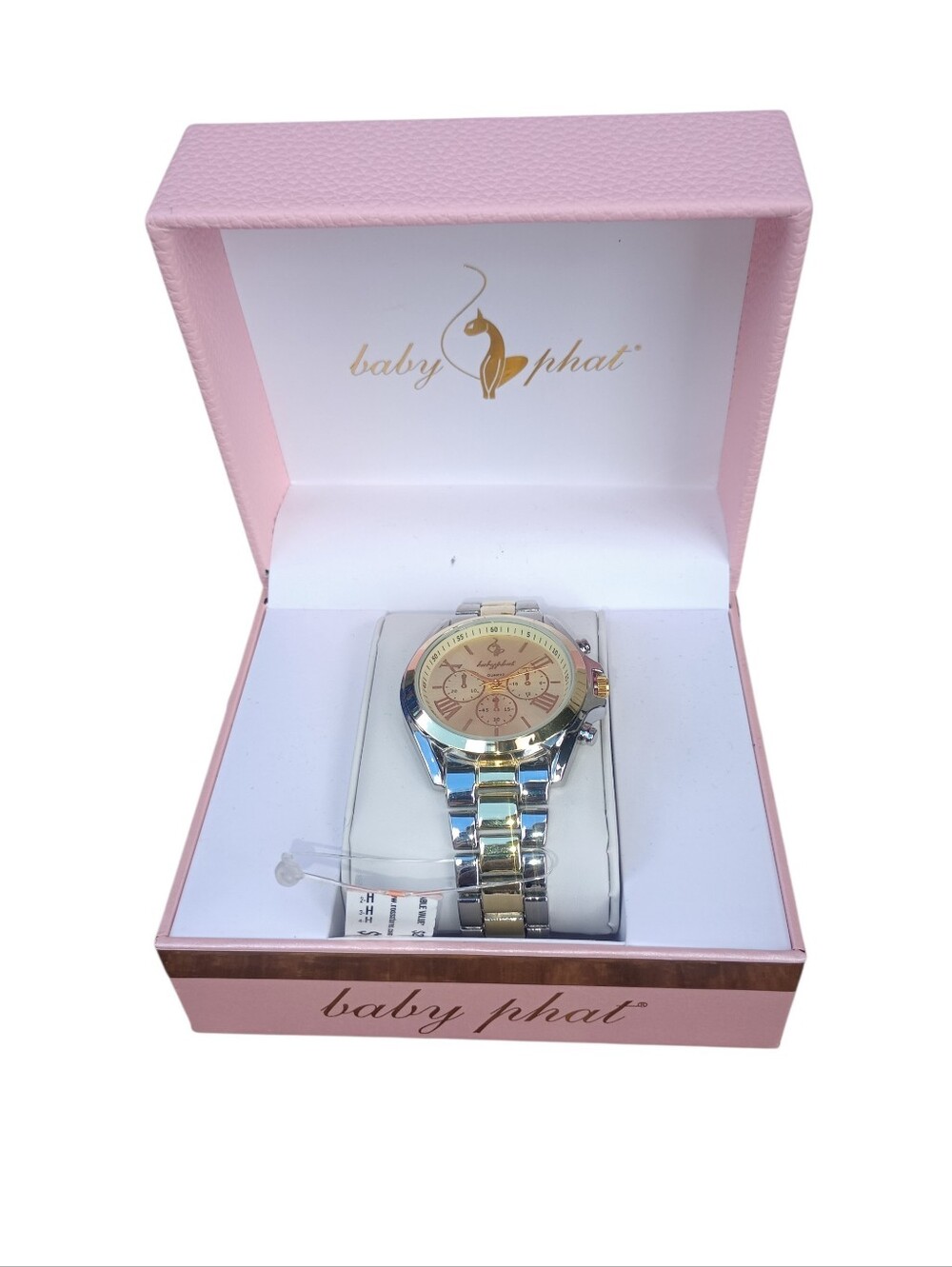 Baby Phat Two-Tone Bracelet Watch with Gold Dial, New In Box, NWT